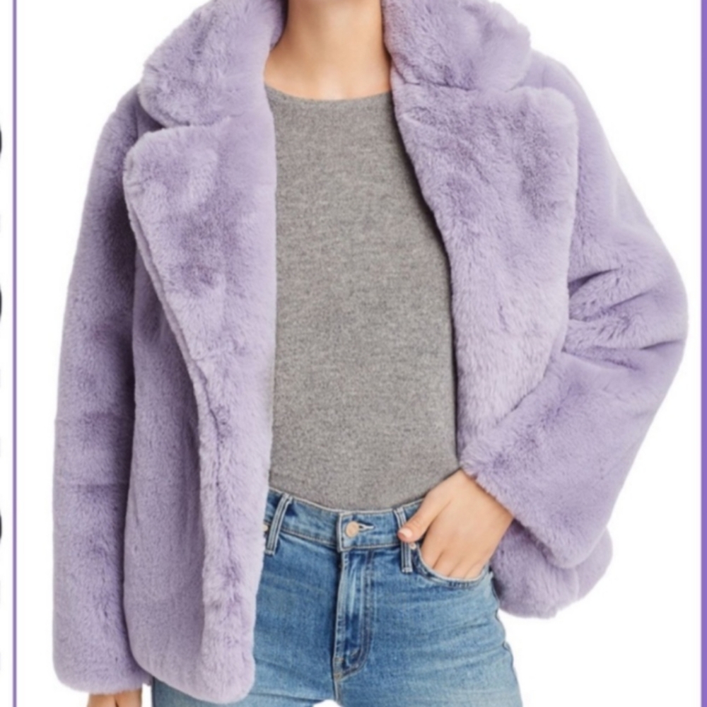 Kensie, Lilac /Lavender,Faux Fur Jacket. Medium - Picture 12 of 13